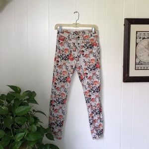 White floral jeans 27W 29L